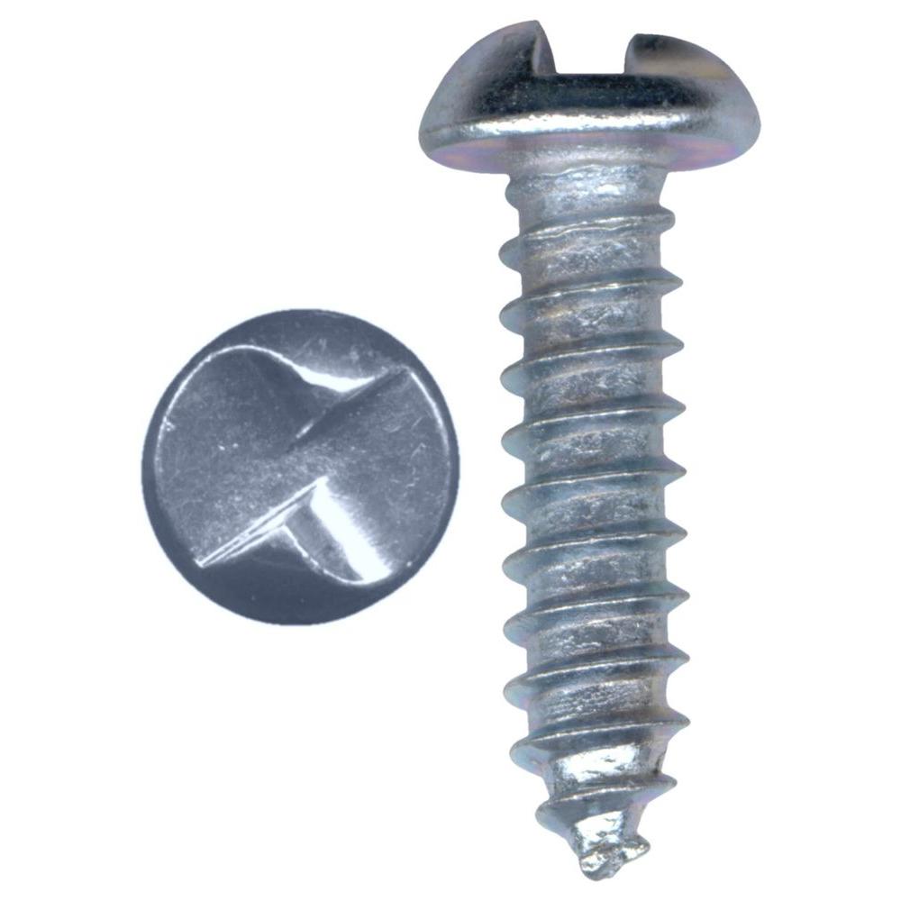 8 x 3/4 in. ZincPlated RoundHead One Way Drive Sheet Metal Screw (4