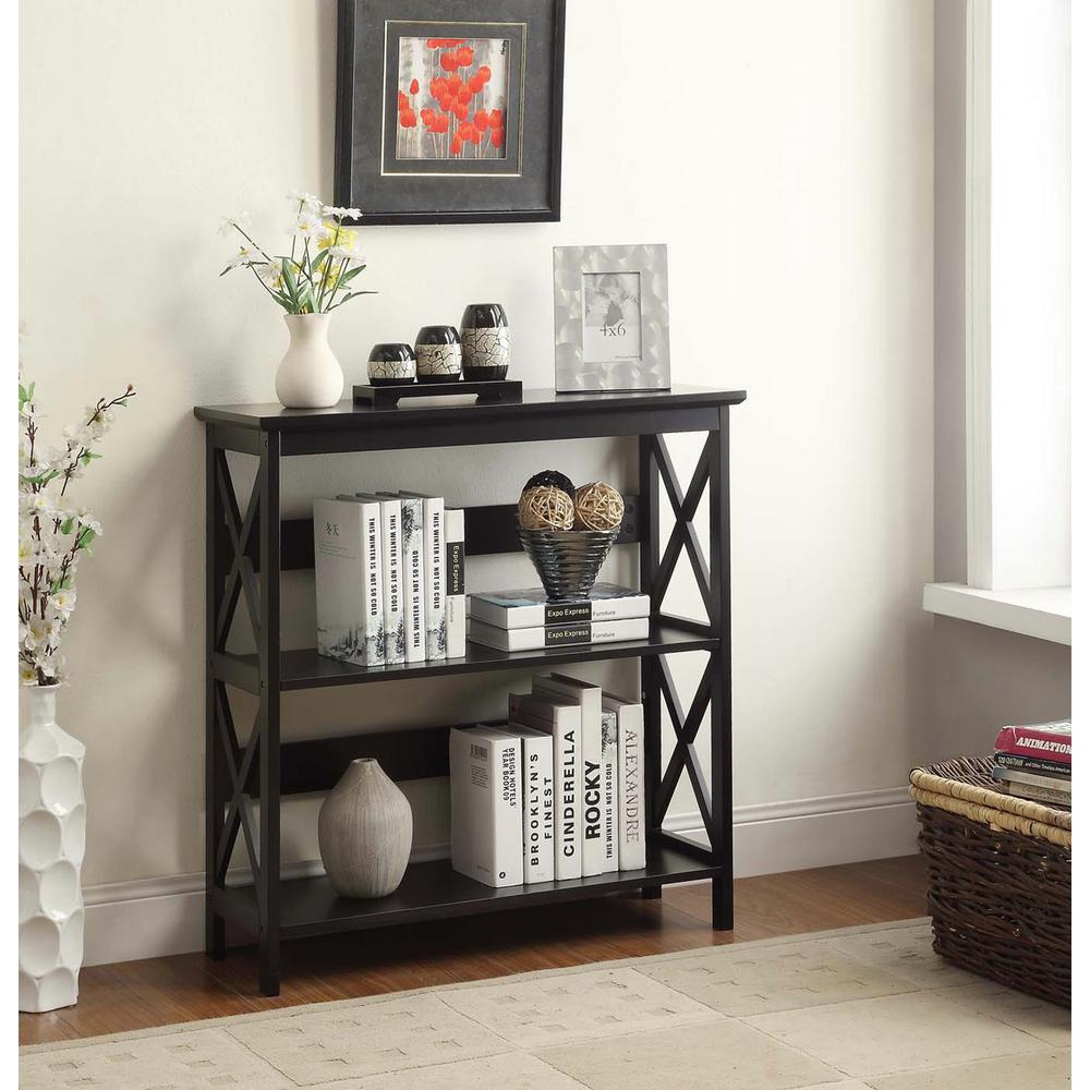 Convenience Concepts Oxford Black 3 Tier Bookcase203030 The Home Depot