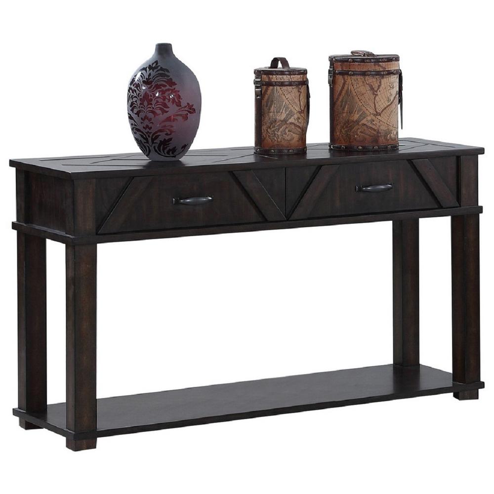 Foxcroft Dark Pine Sofa Console Table