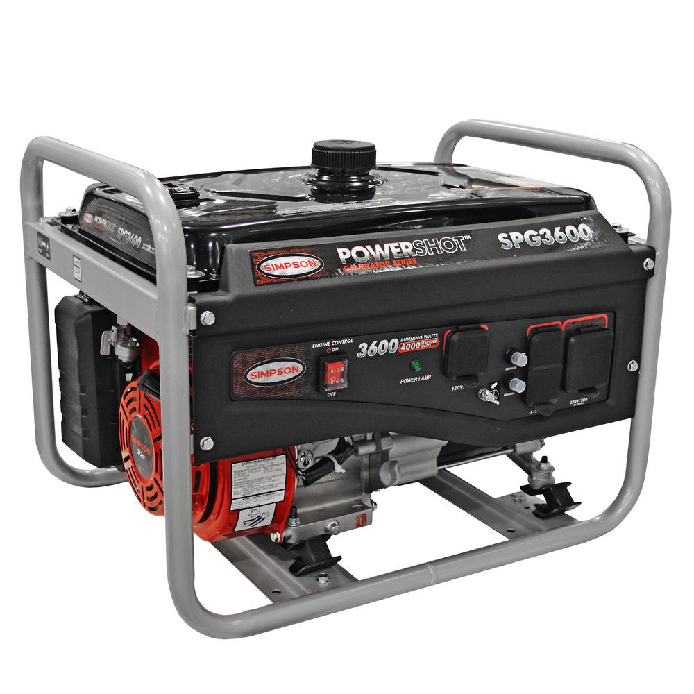 Simpson 3,600-Watt Gasoline Powered Portable Generator (49-State)-70029 ...