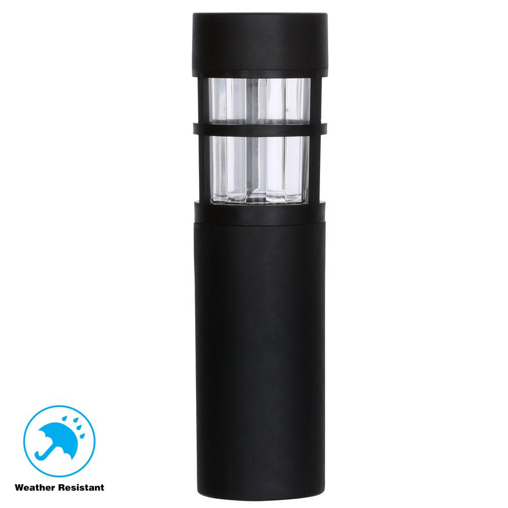 Bollard Lights Landscape Lighting Outdoor The Home Depot Solar Black Outdoor Integrated Led Landscape Caged Bollard With Water Gl Lens 6 Pack