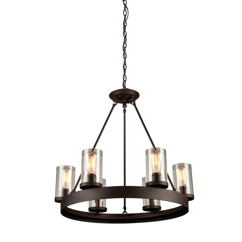 ARTCRAFT Menlo Park 6-Light Dark Brown Chandelier - AC10006 - Cooking The Menlo Park Collection is painted in a dark cho sku AC10006