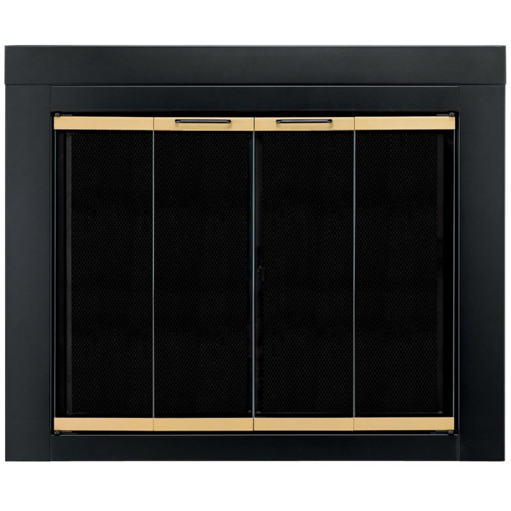 Pleasant Hearth Arrington Large Glass Fireplace Doors