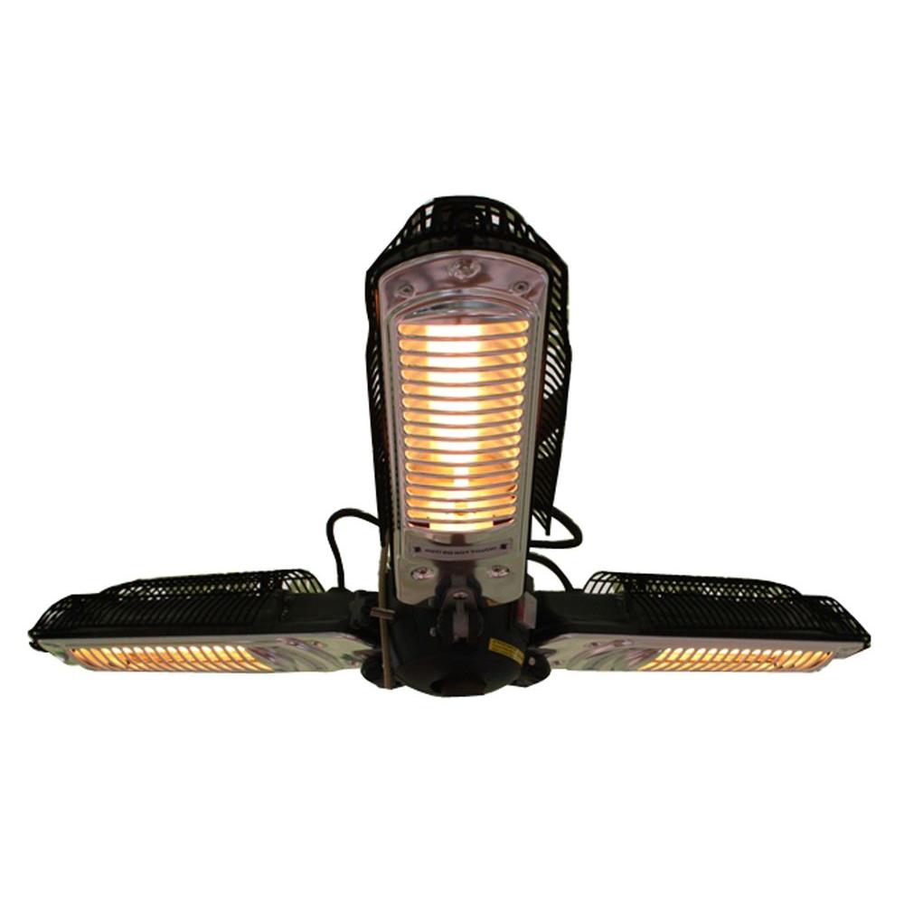 Fire Sense 1,500-Watt Black Umbrella Mounted Halogen Electric Patio Heater by Fire Sense