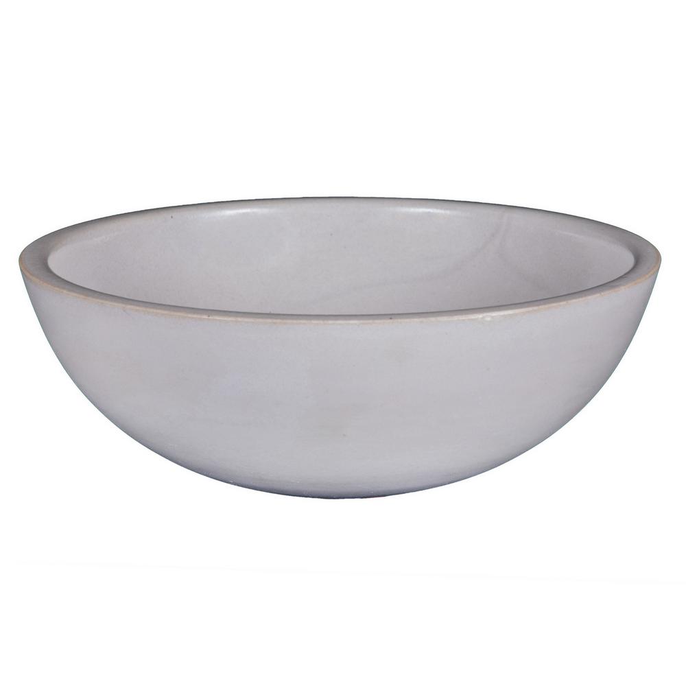 Eden Bath 14 In Small Concrete Round Vessel Sink In Cream