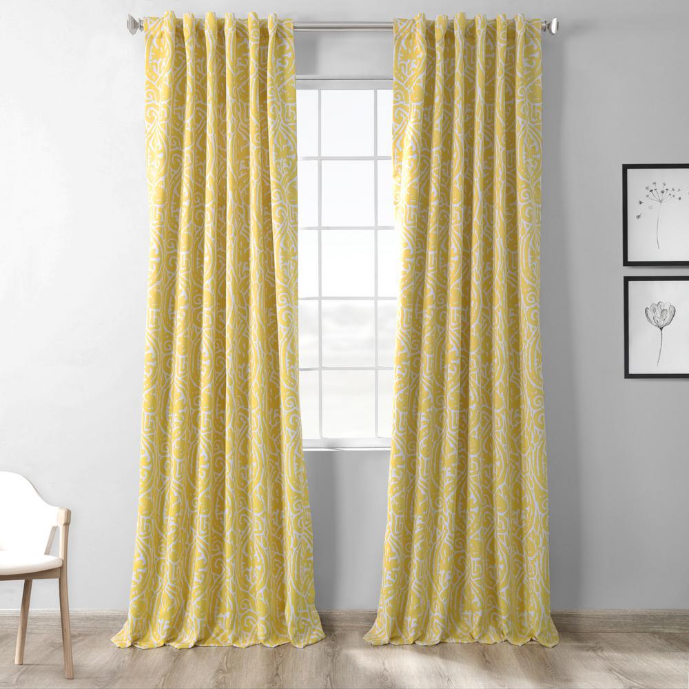 Exclusive Fabrics Furnishings Semi Opaque Abstract Misted Yellow