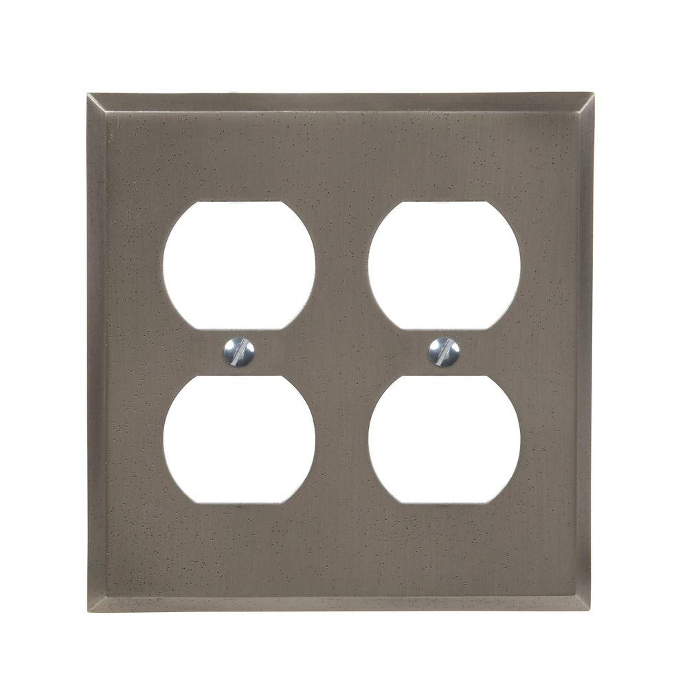 Amerelle Manhattan 2 Duplex Wall Plate Gun Metal Gray68DDGM The