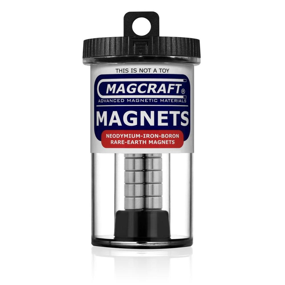 Magcraft Rare Earth 3/8 inch x 1/4 inch Disc Magnet (12-Pack) by Magcraft