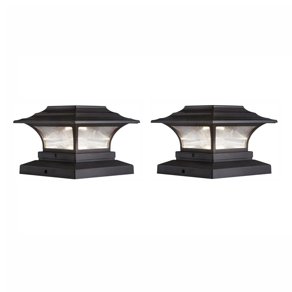 Solar 4 In X Bronze Outdoor Integrated Led Deck Post Light With 6 Adapter 2 Pack Solar 4 In X Bronze Outdoor Integrated Led Deck Post Light With 6 Adapter 2 Pack