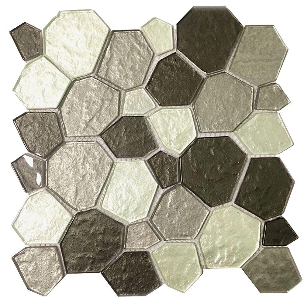 Instant Mosaic Peel and Stick Glass Wall Tile 3 in. x 6 in. Tile