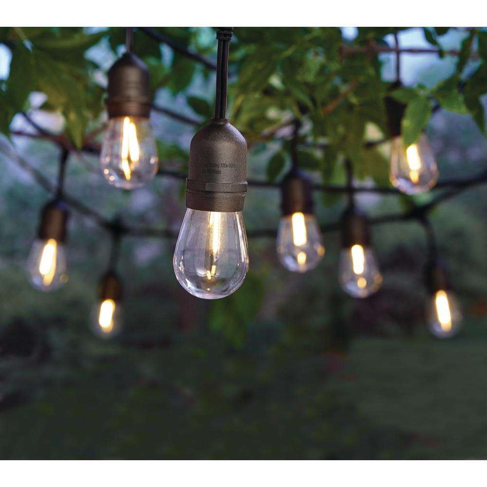 Hampton Bay 24-Light Indoor/Outdoor 48 ft. String Light with S14 Single ...