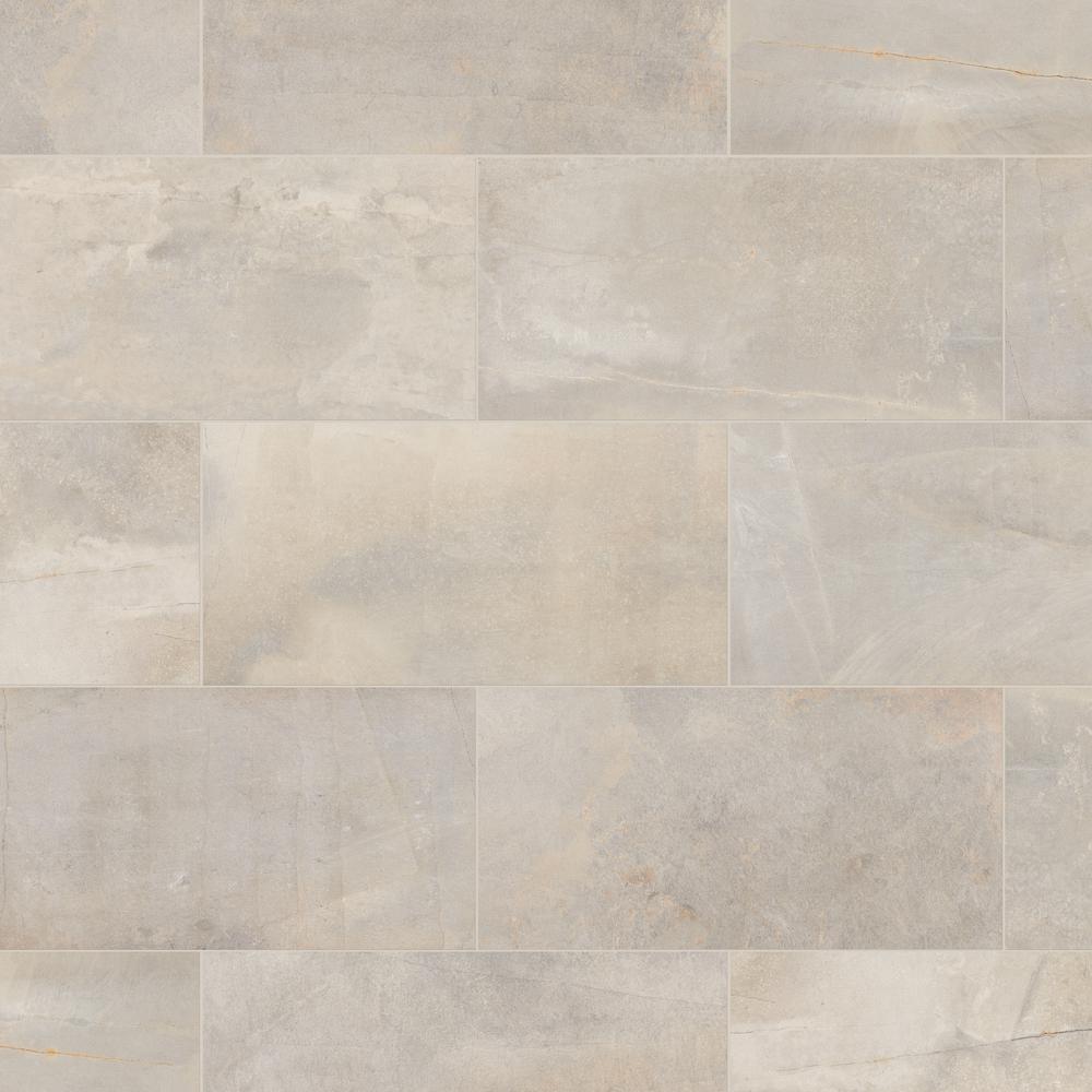 Gray Tile Flooring The Home Depot Developed By Nature Pebble 12 In X 24 Glazed Porcelain Floor And Wall