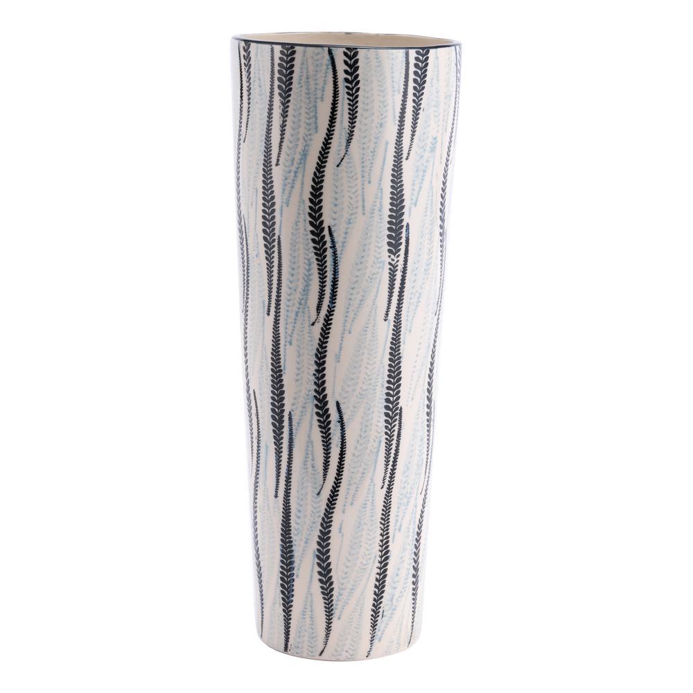 White And Black Espiga Tall Decorative Vase
