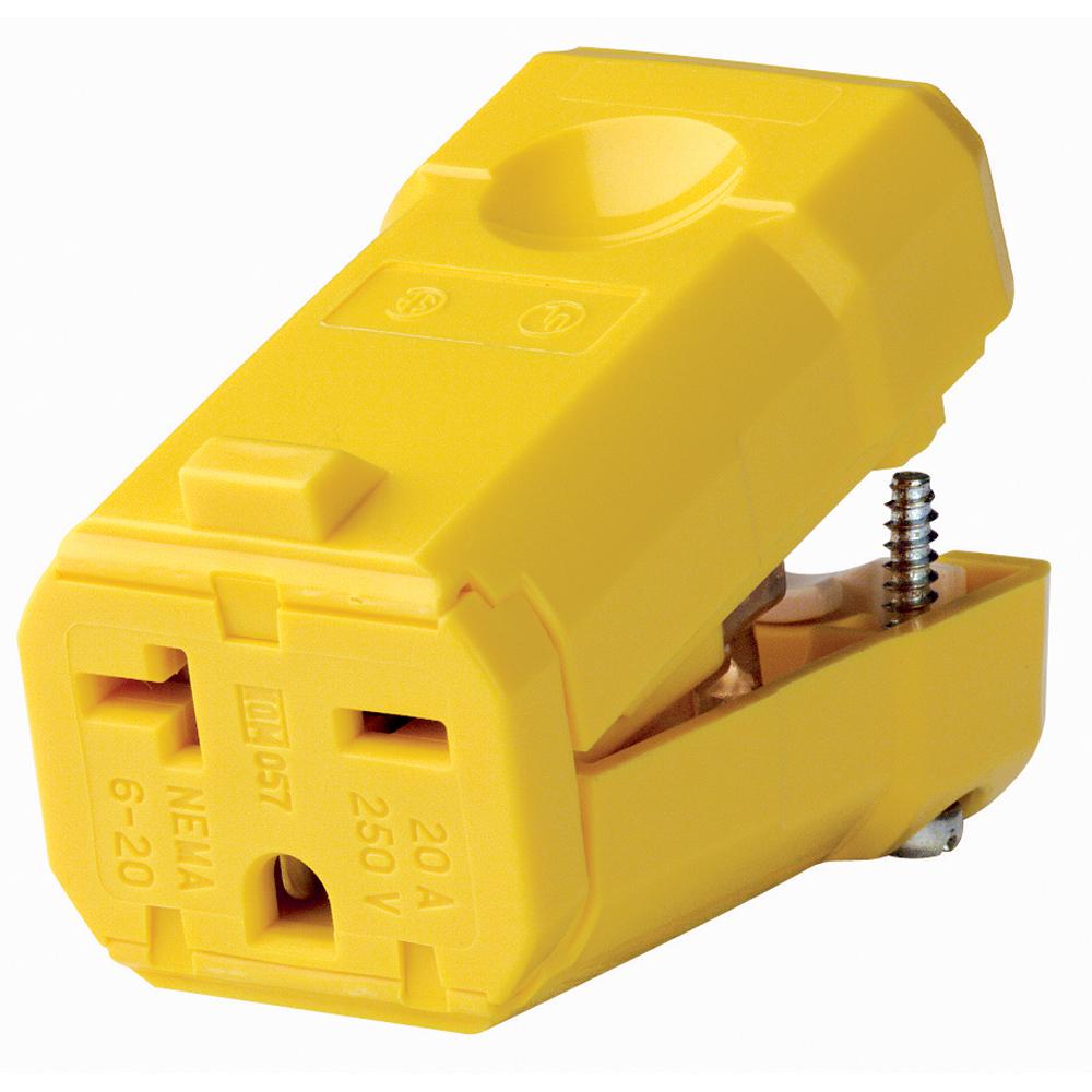 Leviton 20 Amp 250-Volt Grounding Connector, Yellow-620CV - The Home Depot