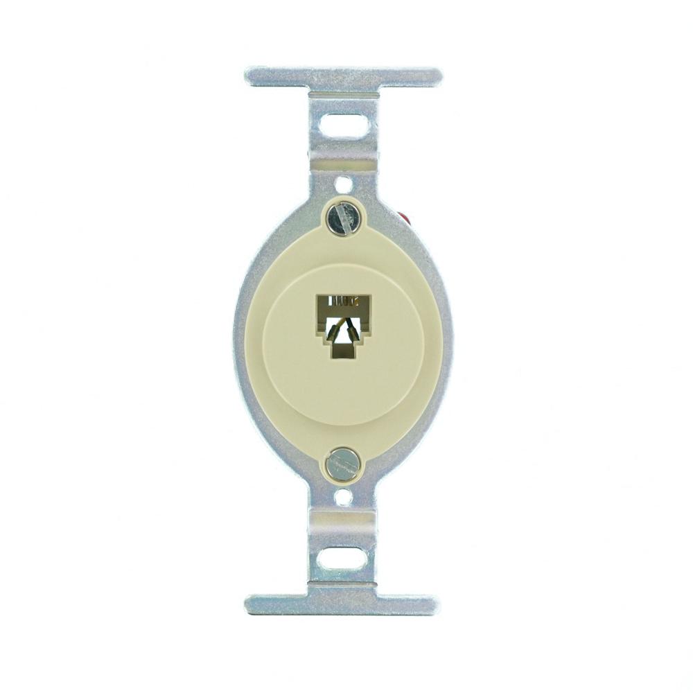 Round Insert Ivory Leviton 40201-I 6P4C Screw Terminal