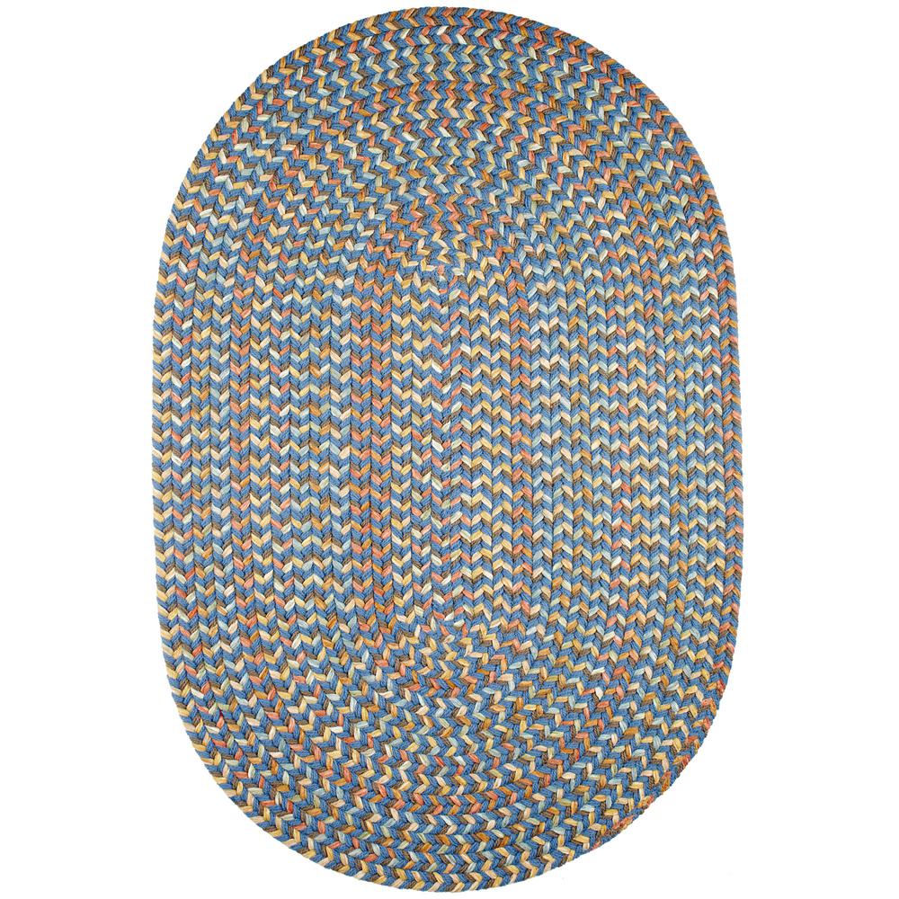 Rhody Rug Revere Marina Blue 4 ft. x 6 ft. Oval Indoor/Outdoor Braided Area RugRE97R048X072