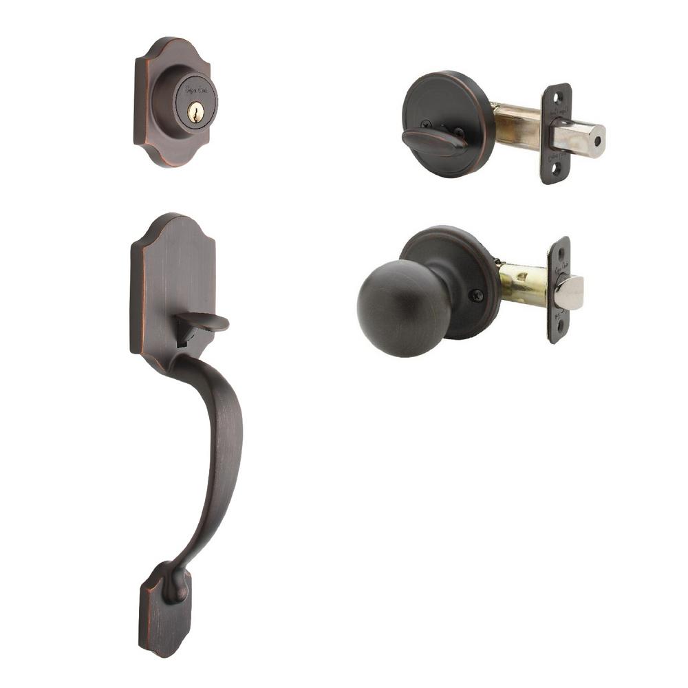 Copper Creek Heritage Tuscan Bronze Door Handleset And Ball Knob