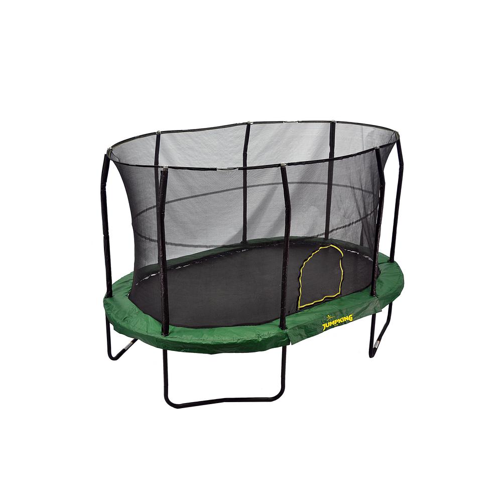 Jumpking 9 Ft By 14 Ft Green Trampoline Enclosure Combo Jk914gr The Home Depot