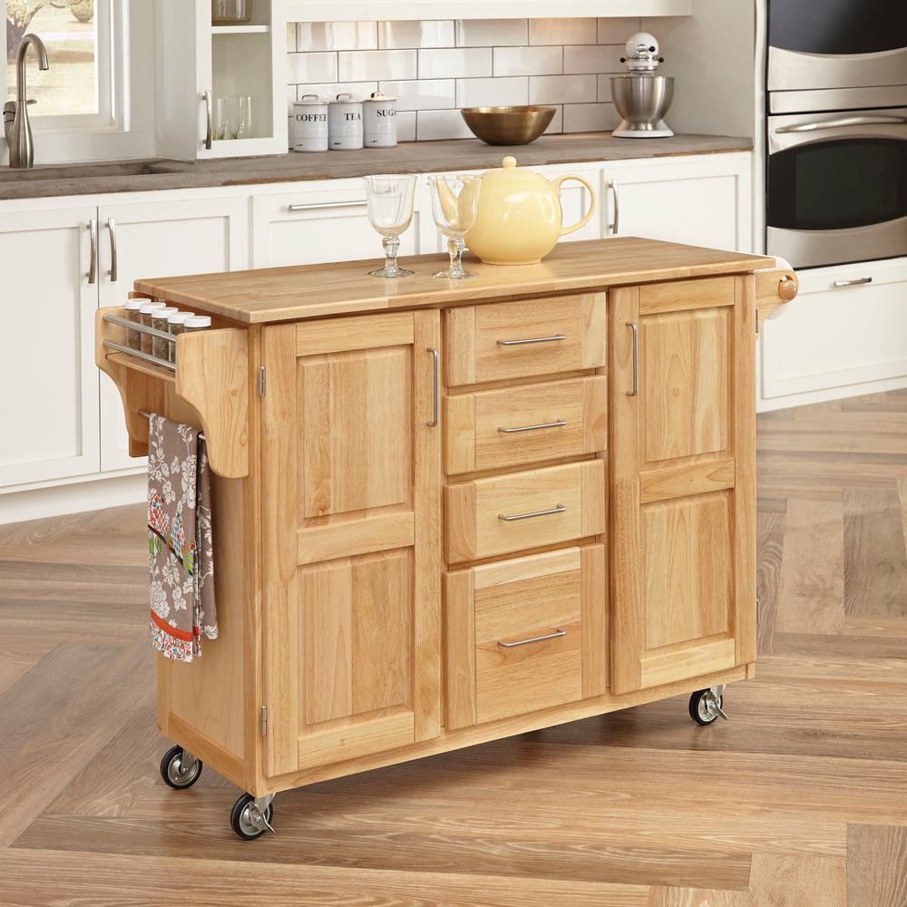 Home Styles Natural Kitchen Cart With Storage 5089 95 The Depot