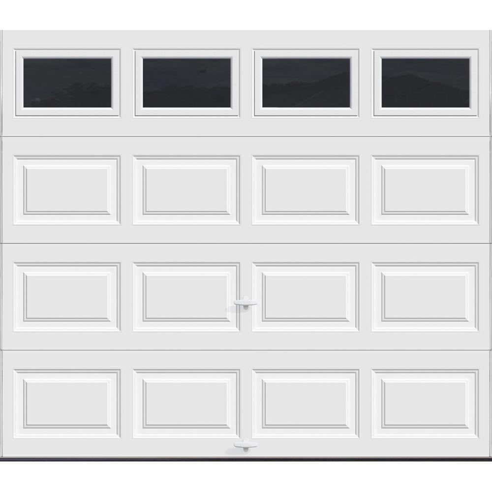 Clopay Clic Collection 8 Ft X 7 12 9 R Value Intellicore Clopay Clic Collection 8 Ft X 7 12 9 R Value Intellicore Insulated White Garage Door With Plain Windows Hdp13 Sw The Home Depot