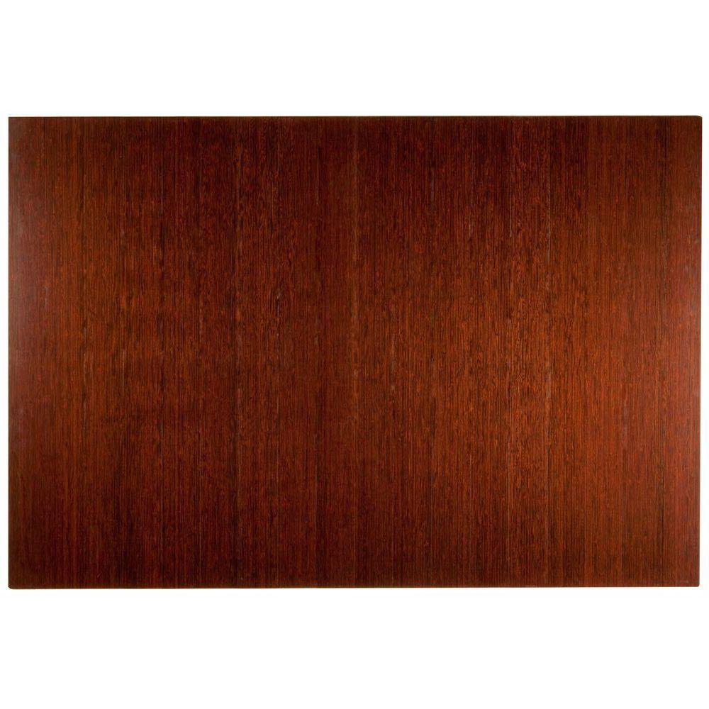 Anji Mountain Deluxe Dark Brown Mahogany 48 In X 72 In Bamboo Roll Up Office Chair Mat Without Lip Amb24015w The Home Depot