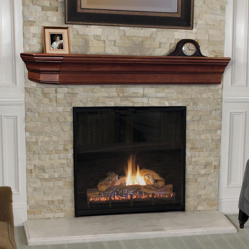 Pearl Mantels The Lindon 6 Ft Cherry Distressed Cap Shelf Mantel