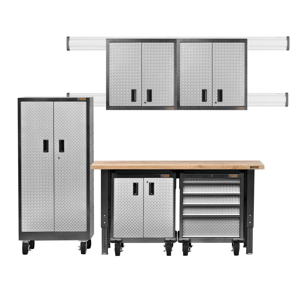 Gladiator Premier Series PreAssembled 66 in. H x 102 in. W x 25 in. D Steel Garage Set