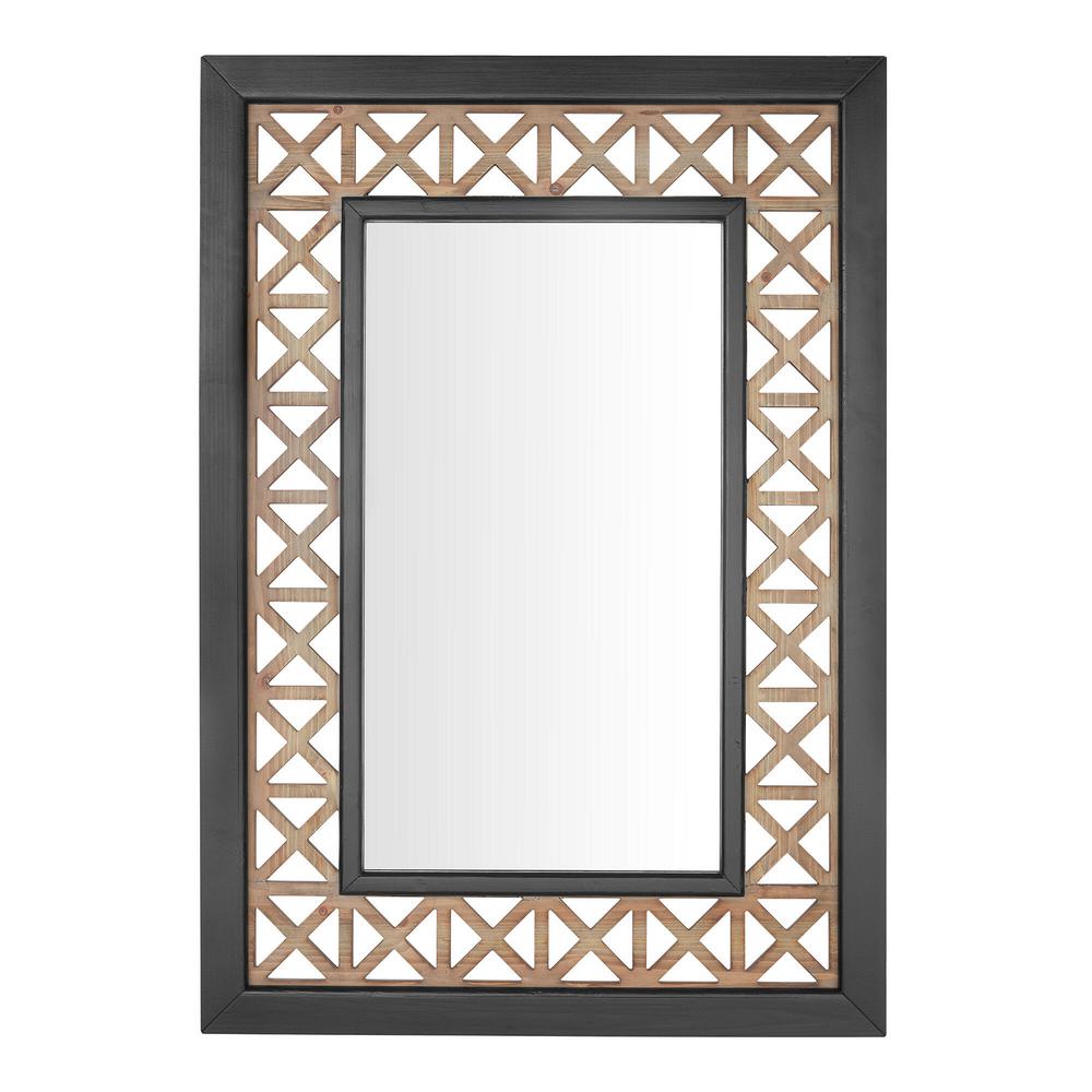 Home Decorators Collection 41 in. H x 29 in. W Rectangle Framed Antiqued Black and Wood Accent Mirror was $149.0 now $64.56 (57.0% off)