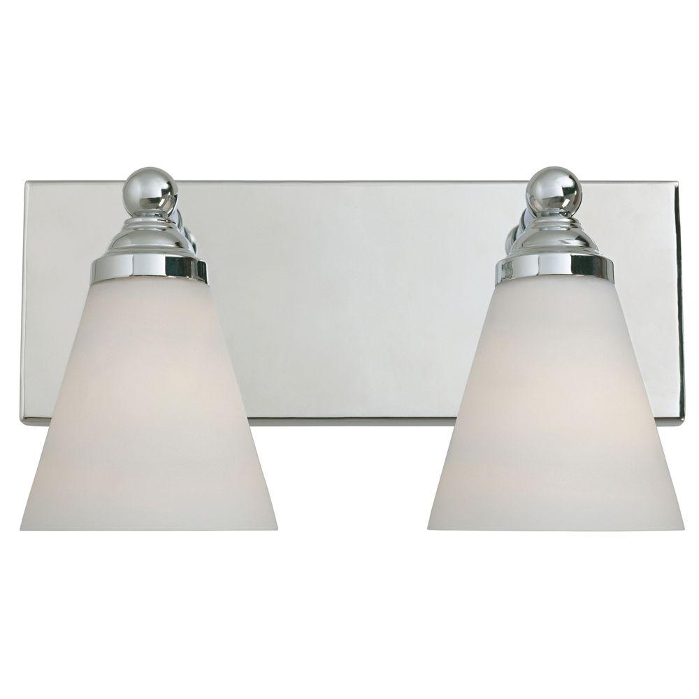 Designers Fountain Hudson 2 Light Chrome Wall Mount Vanity Light