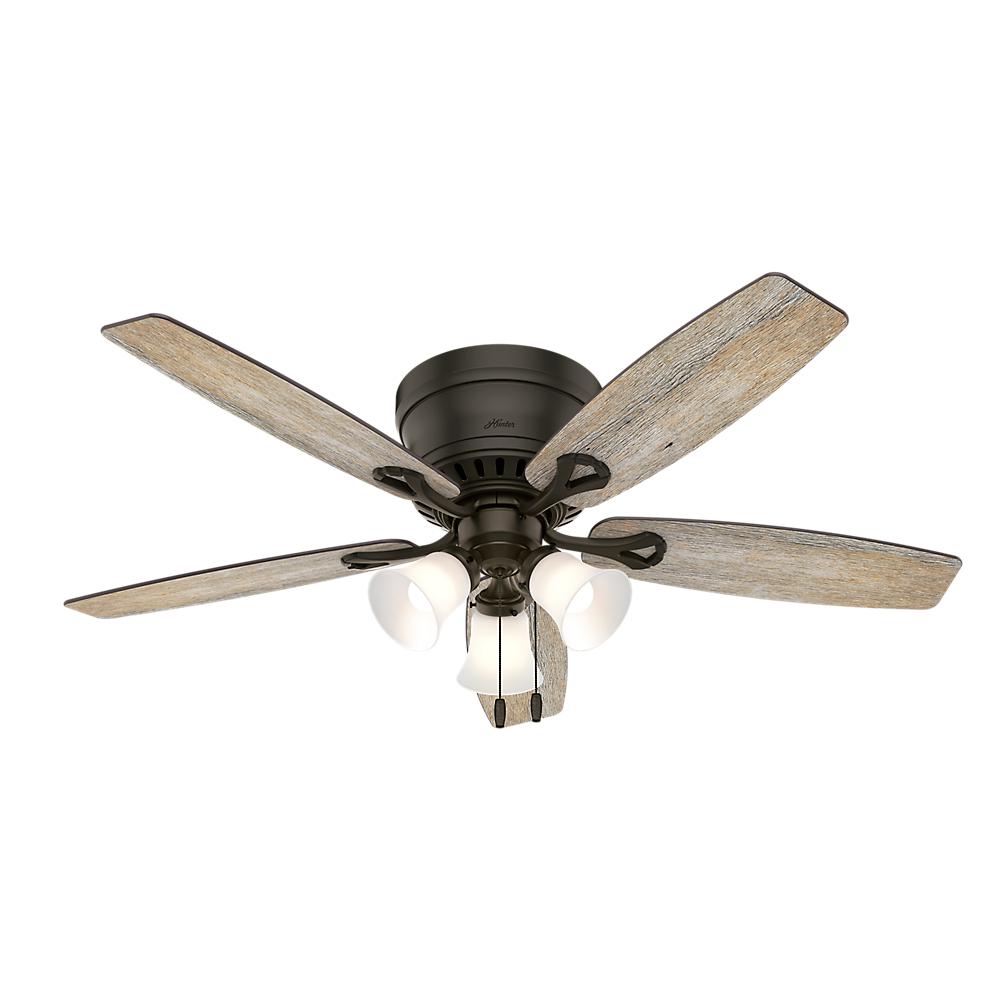 Hunter Oakhurst 52 in. LED Indoor Low Profile New Bronze Ceiling Fan