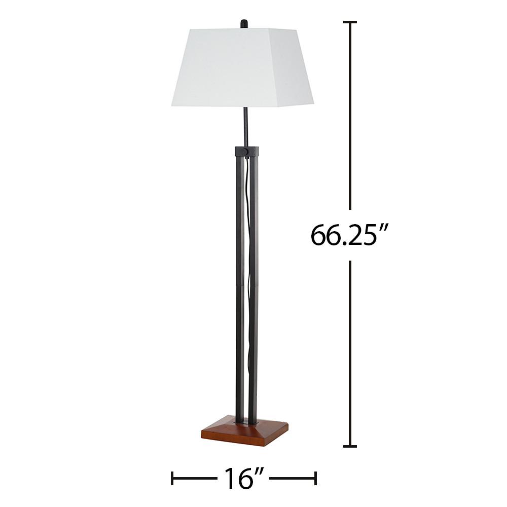 Cresswell 66 25 In Matte Black Modern Farmhouse Floor Lamp And Led Bulb