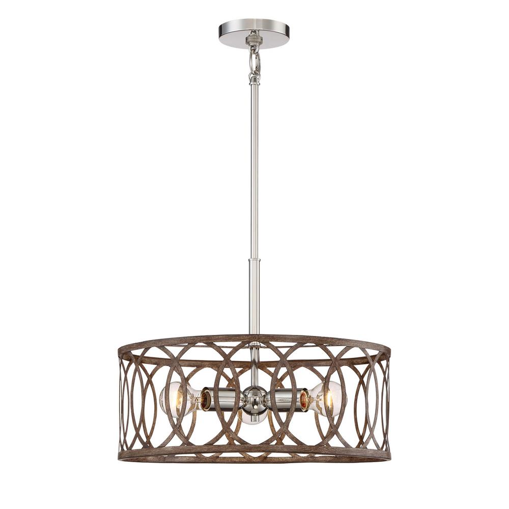 Home Decorators Collection 3 Light Polished Nickel Corona Bronze Home Decorators Collection 3 Light Polished Nickel Corona Bronze Pendant