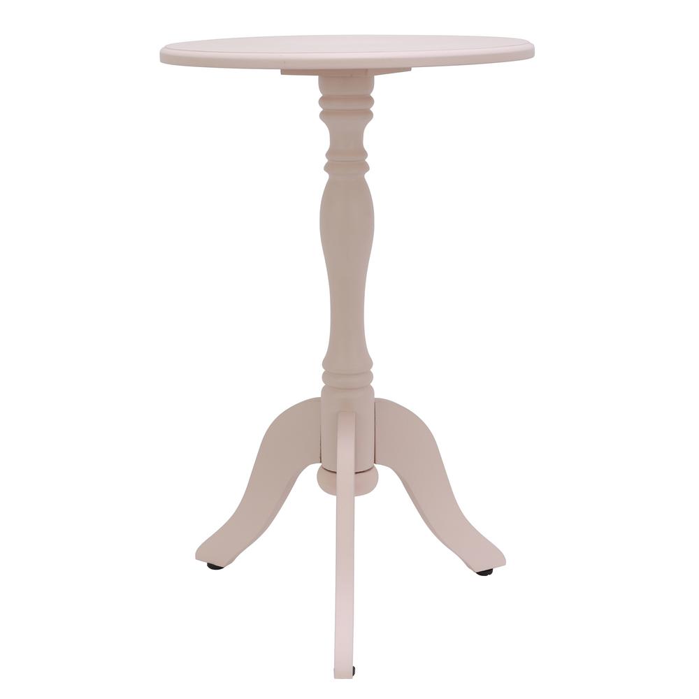 Decor Therapy Simplify White Pedestal, Round Pedestal End Table White