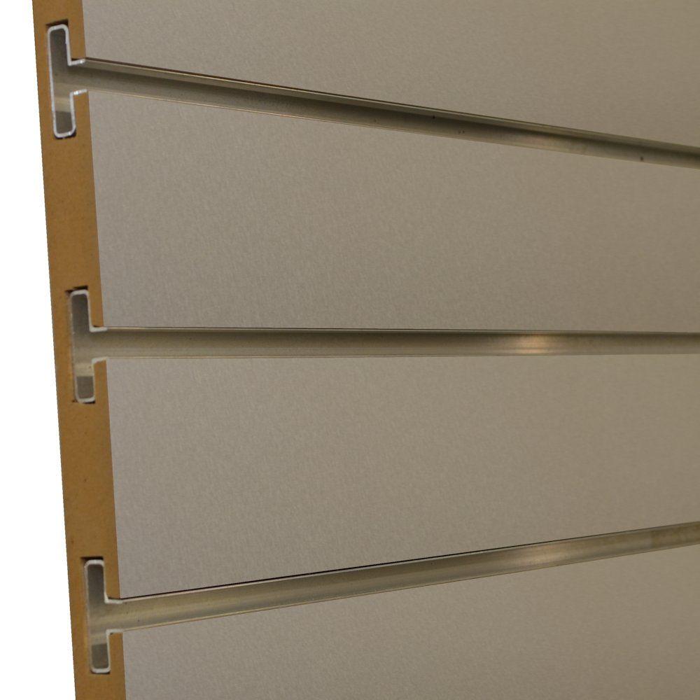 3/4 in. x 4 ft. x 8 ft. 3 in. OC Brushed Aluminum Melamine Slatwall