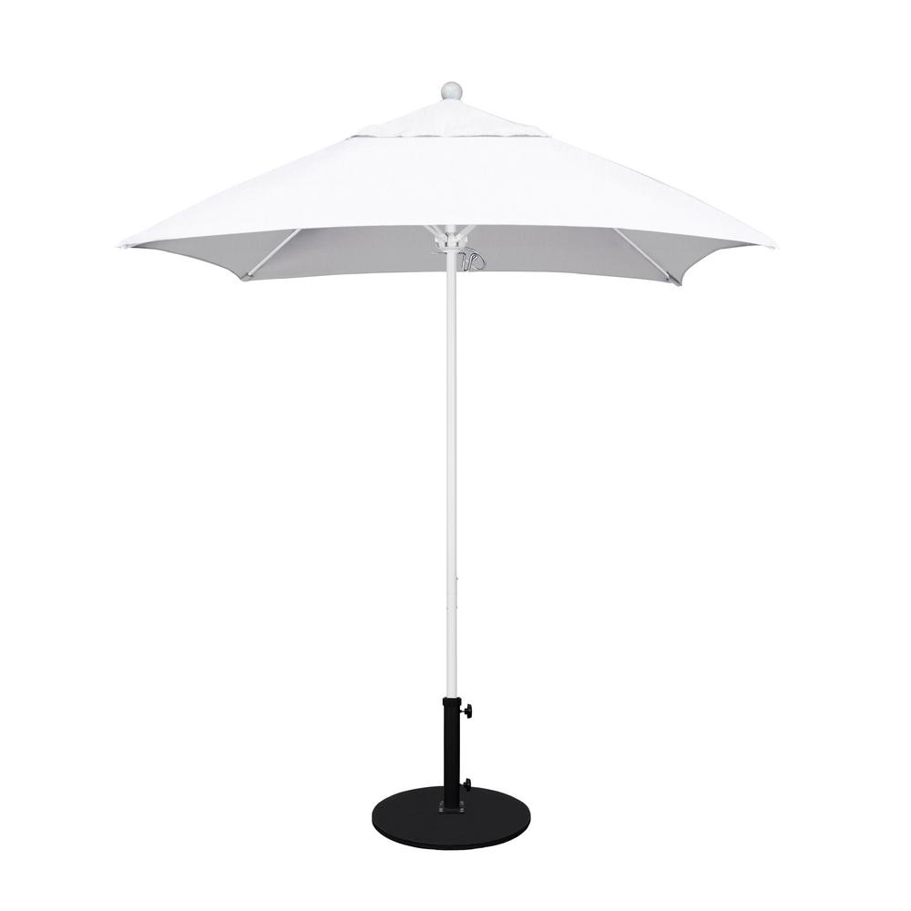 California Umbrella 6 Ft White Aluminum Pole Market Fiberglass Ribs Push Lift Patio Umbrella In Natural Sunbrella Alto604170 5404 The Home Depot