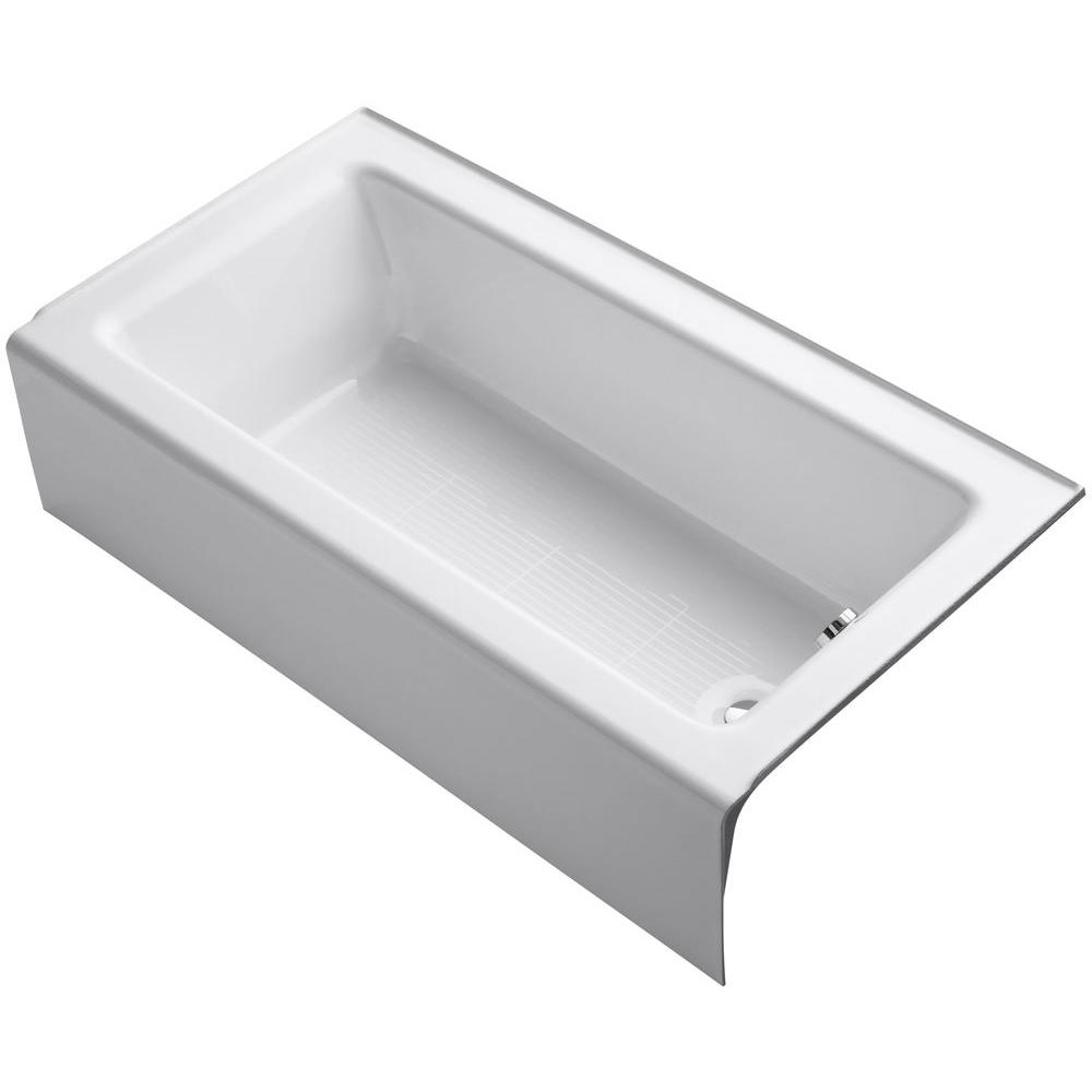 Kohler Bellwether 5 Ft Right Drain Rectangular Alcove Soaking Tub In White