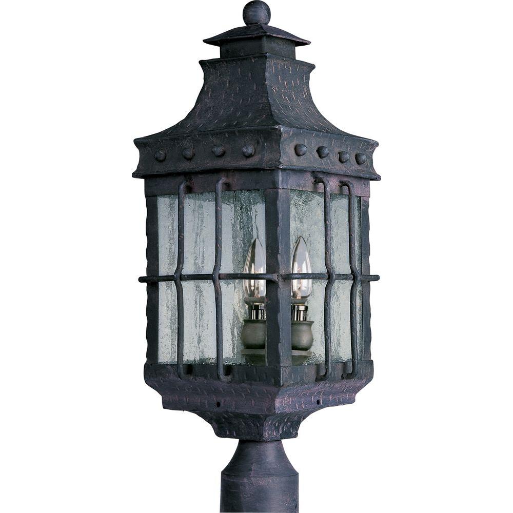 Maxim Lighting Nantucket 3 Light Country Forge Outdoor Pole Post Maxim Lighting Nantucket 3 Light