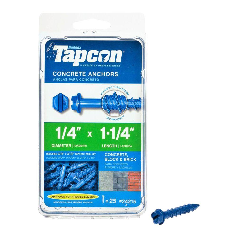 Tapcon 1/4 in. x 11/4 in. HexWasherHead Concrete Anchors (25Pack