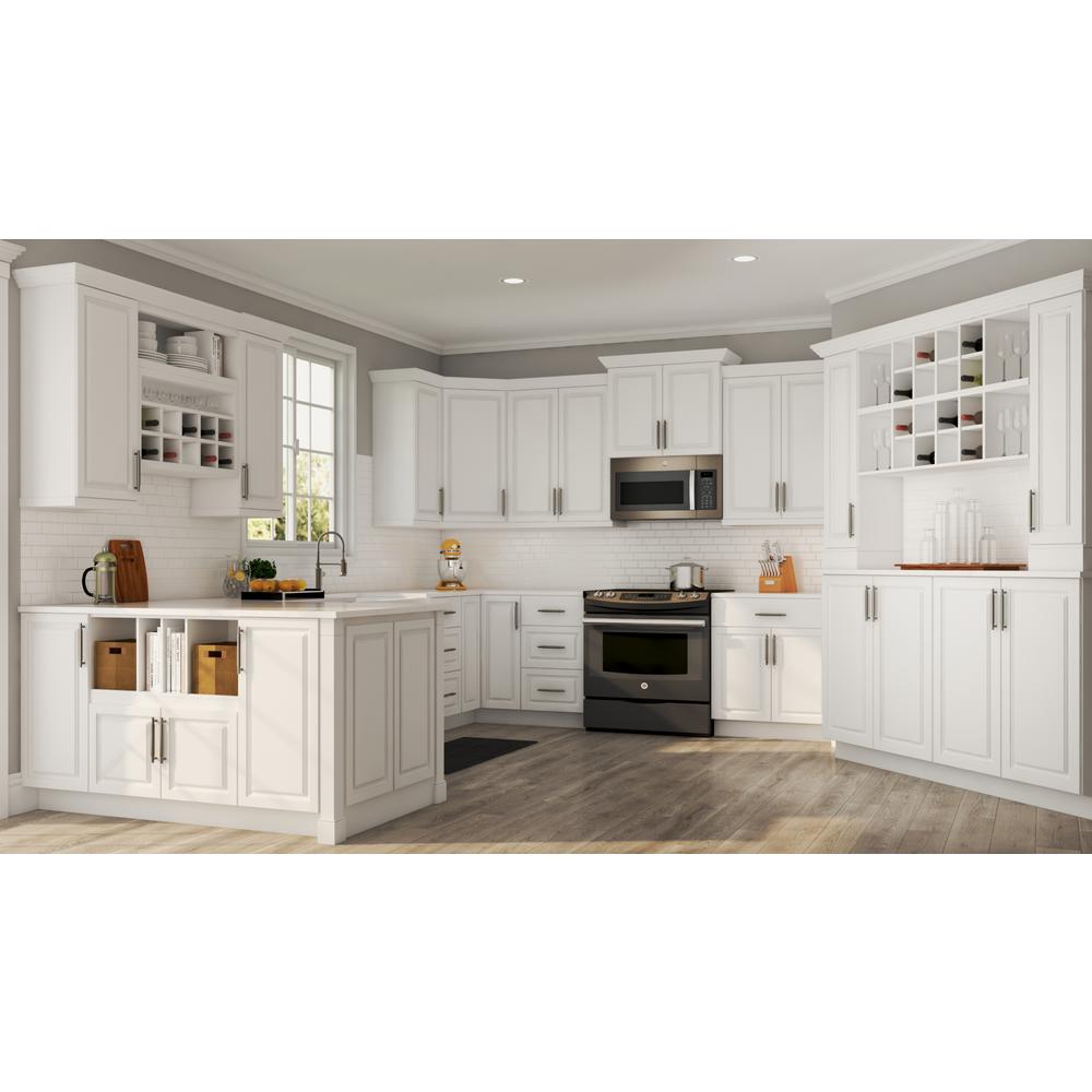 Hampton Bay Hampton Assembled 18 In X 42 In X 12 In Wall Kitchen Cabinet In Satin White Kw1842 Sw The Home Depot