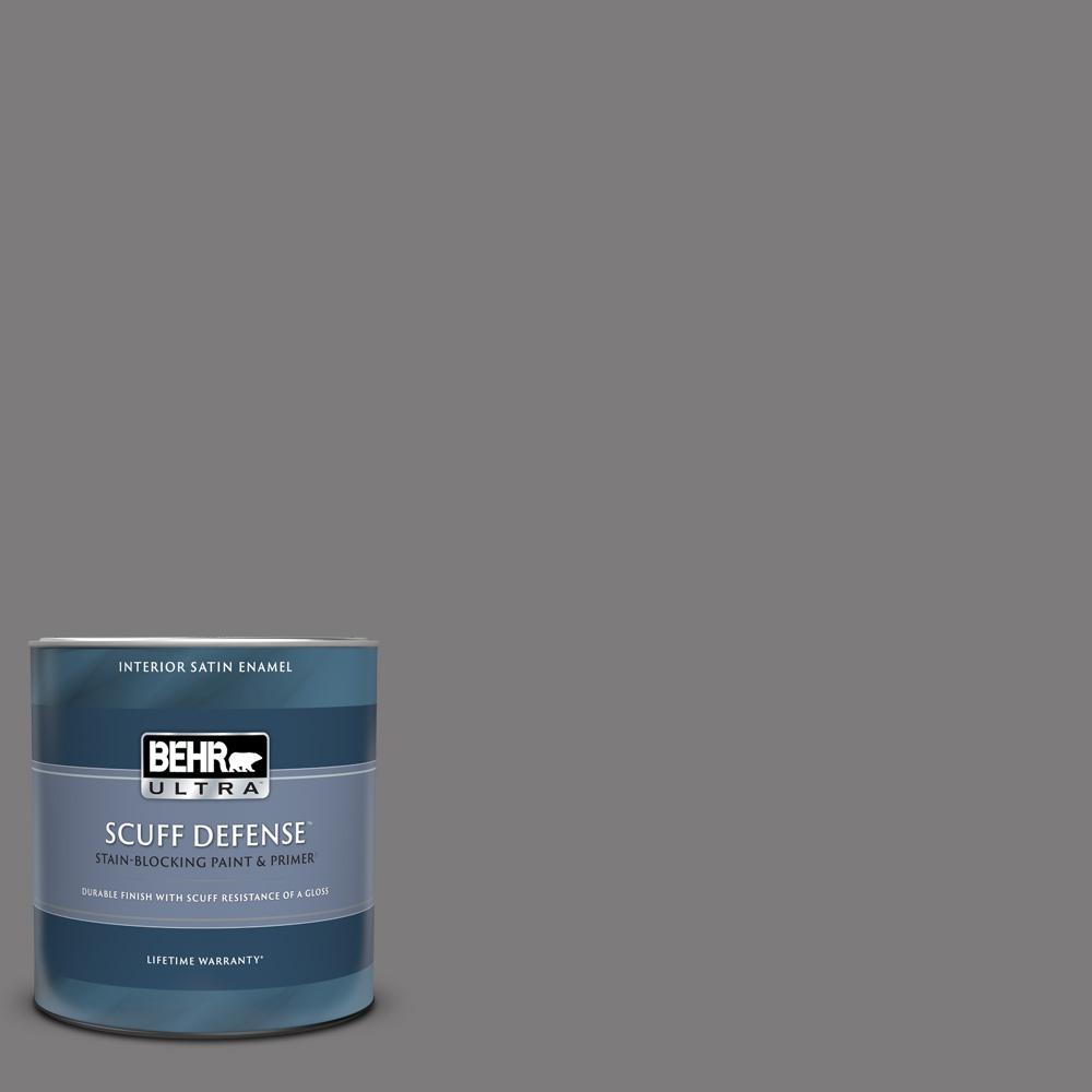 BEHR ULTRA 1 Qt. #BXC-58 Stormy Gray Extra Durable Satin Enamel ...