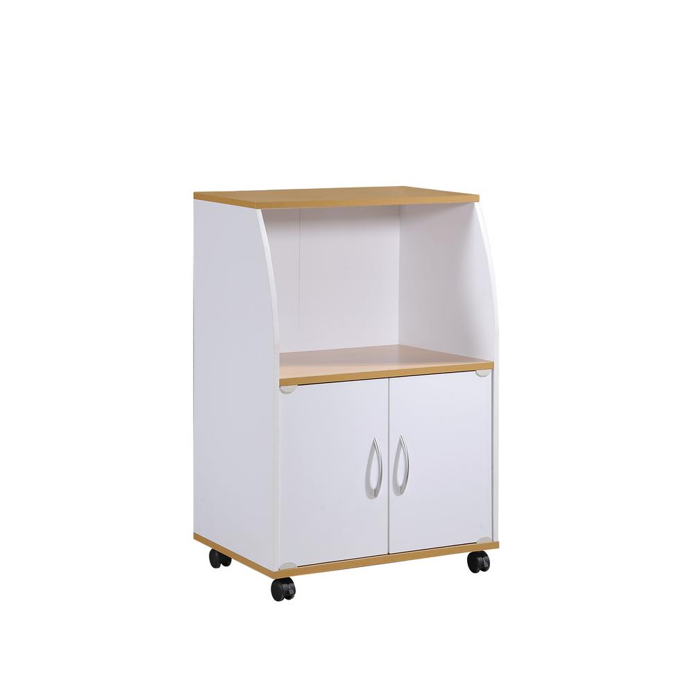 Hodedah White Microwave Cart With Storage Hik74 The Home Depot Microwave Cart With Storage Hik74 White