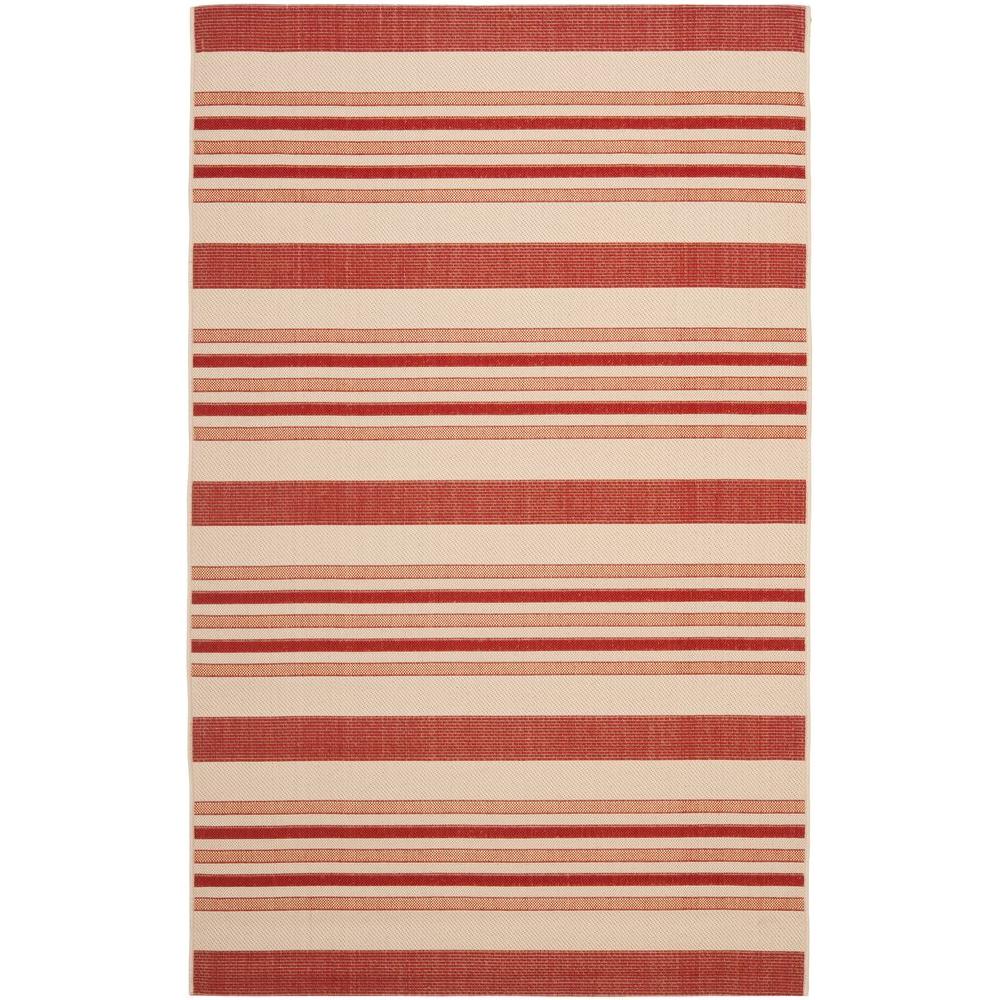Safavieh Courtyard Beige/Red 8 ft. x 11 ft. Indoor/Outdoor Area Rug