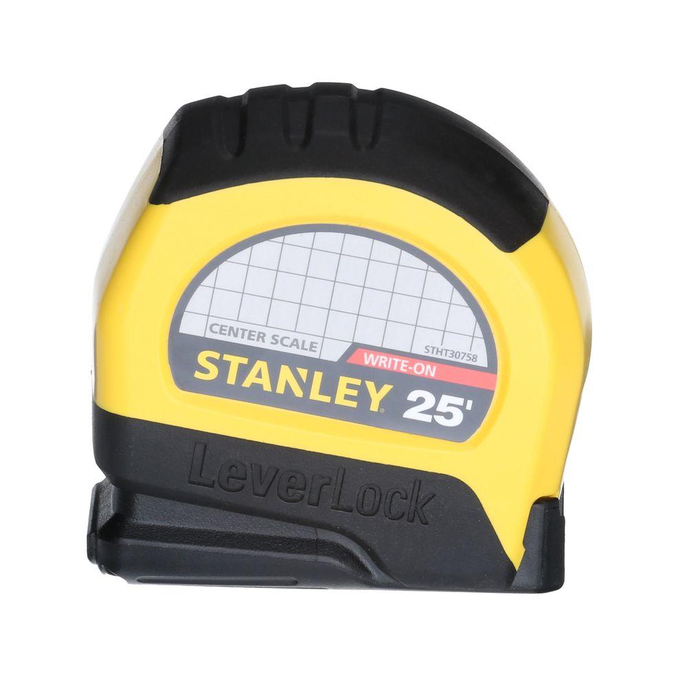 Stanley LeverLock 25 ft. x 1 in. Tape Measure with decimal scale