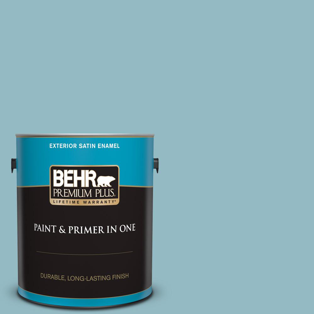BEHR Premium Plus 1 gal. T1813 Casual Day Satin Enamel Exterior Paint