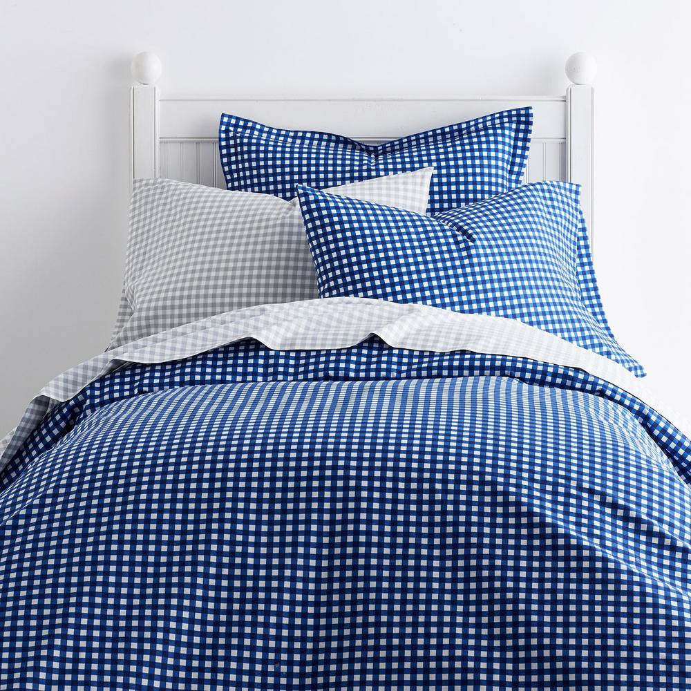 Company Kids By The Company Store Gingham Navy 200 Thread Count