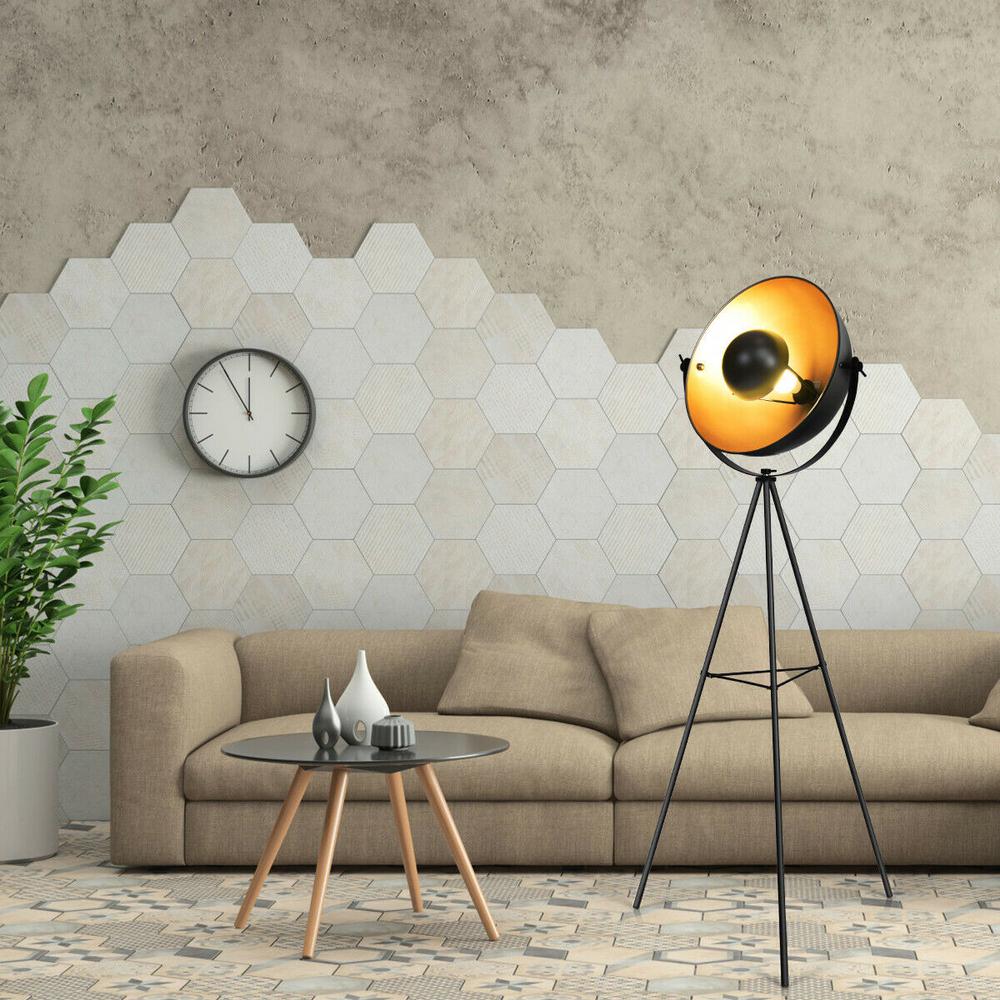 orange tripod floor lamp