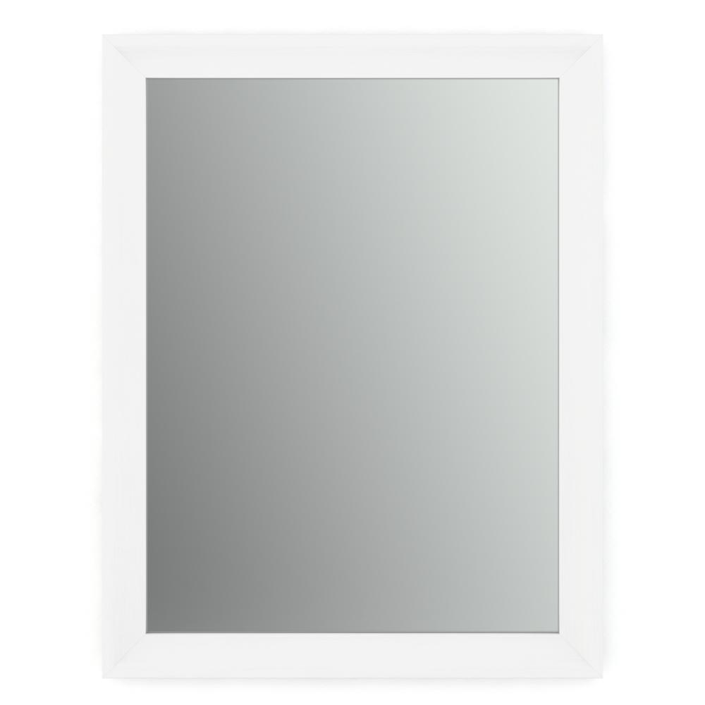 Delta 28 In X 36 M1 Rectangular Framed Mirror With Standard Delta 28 In X 36 M1 Rectangular Framed Mirror With Standard Gl And Easy Cleat Float Mount Hardware Matte White Fmirm1 Wst R The Home Depot