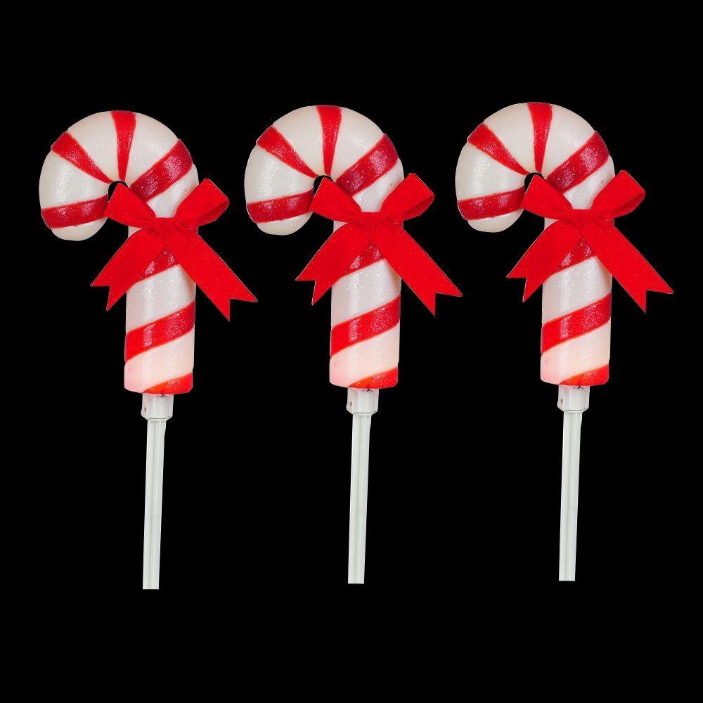 Home Accents Holiday 19 in. Frosted Candy Cane Pathway Marker ...