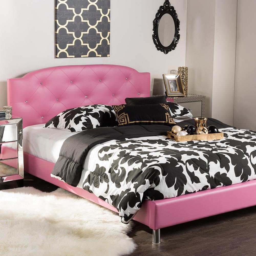 Full Pink Upholstered Headboard Beds Headboards Bedroom Canterbury Pink Full Upholstered Bed