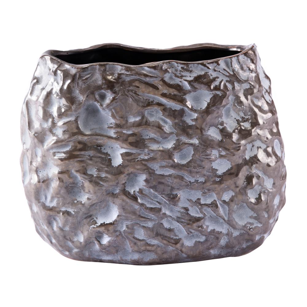 Zuo Metallic Brown And White Stones Medium Decorative Vase A10111